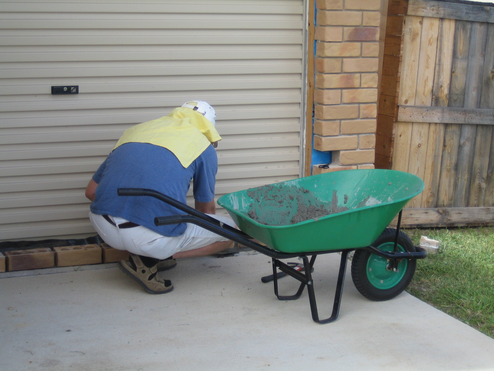 The bricklaying begins