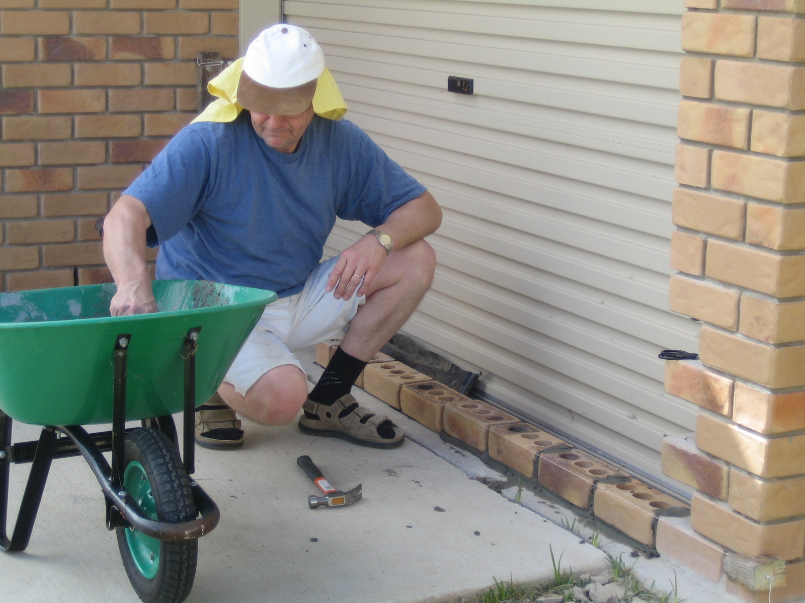 The bricklaying begins