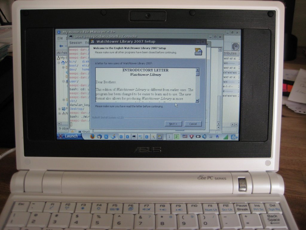 Trying to install Watchtower Library on the eeepc