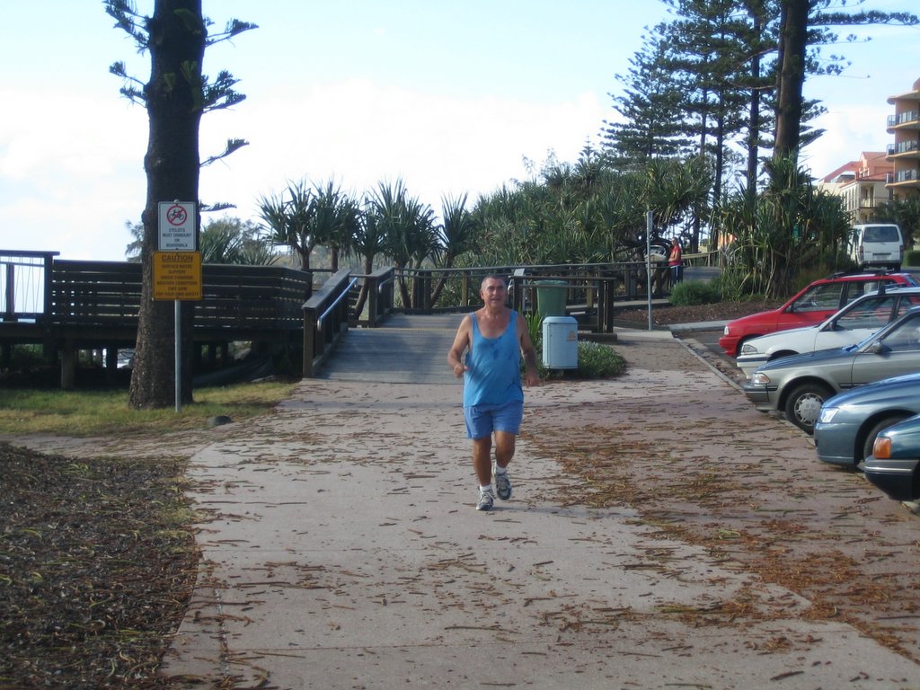 Dad out for his morning run.