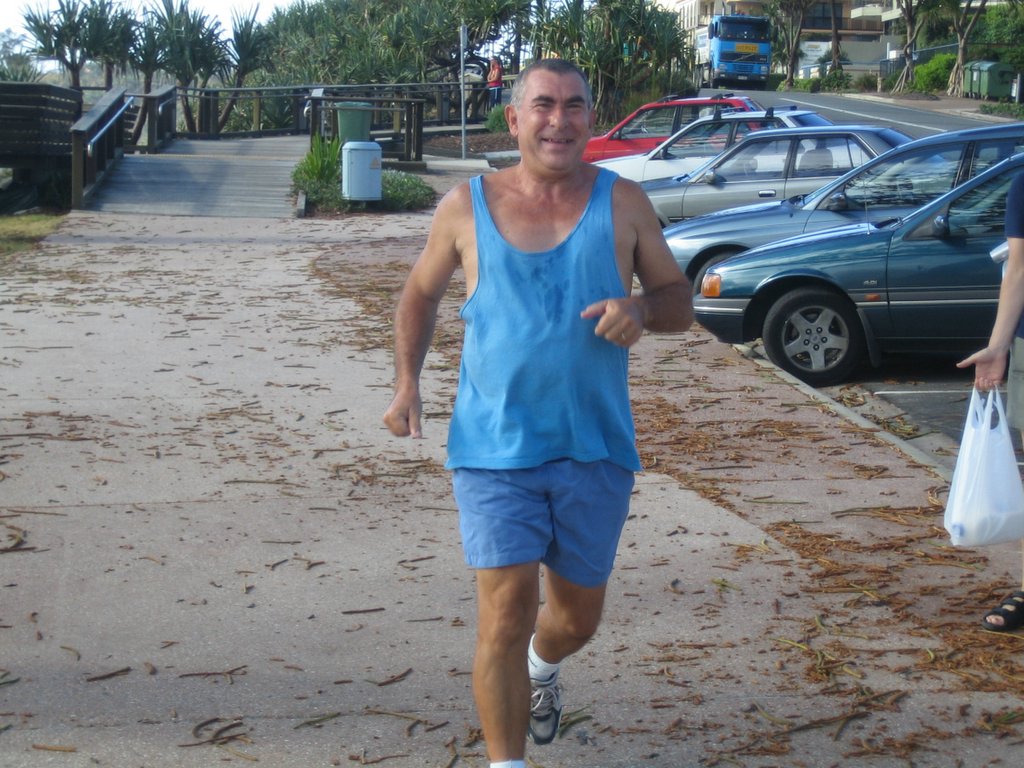 Dad out for his morning run.