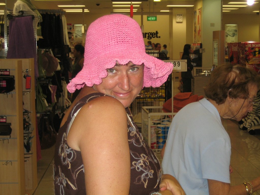 Hat shopping with Sanna