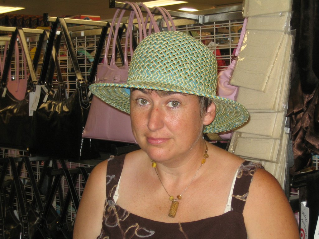Hat shopping with Sanna