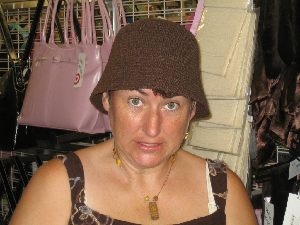 Hat shopping with Sanna