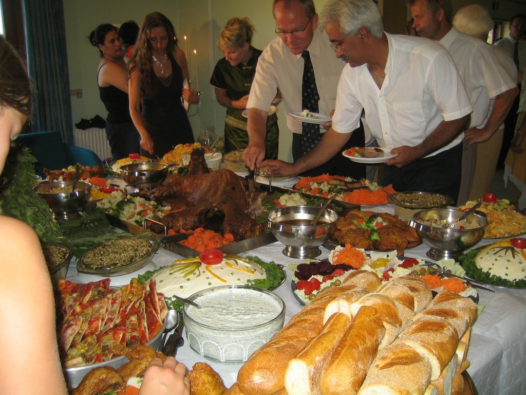 Babak and Sahnaz's wedding part 3: Time to eat.