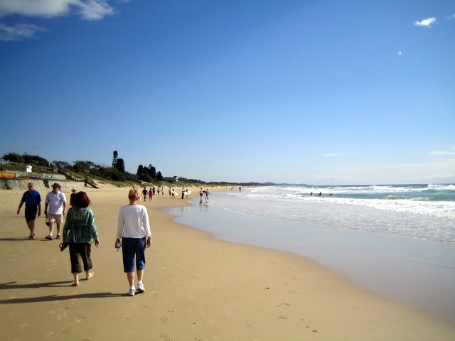 Walking along the beach