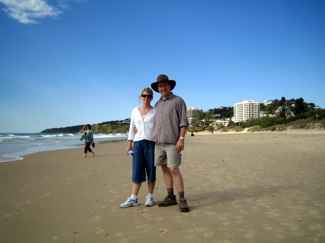 Walking along the beach