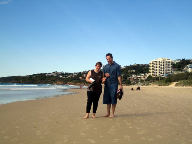 Walking along the beach