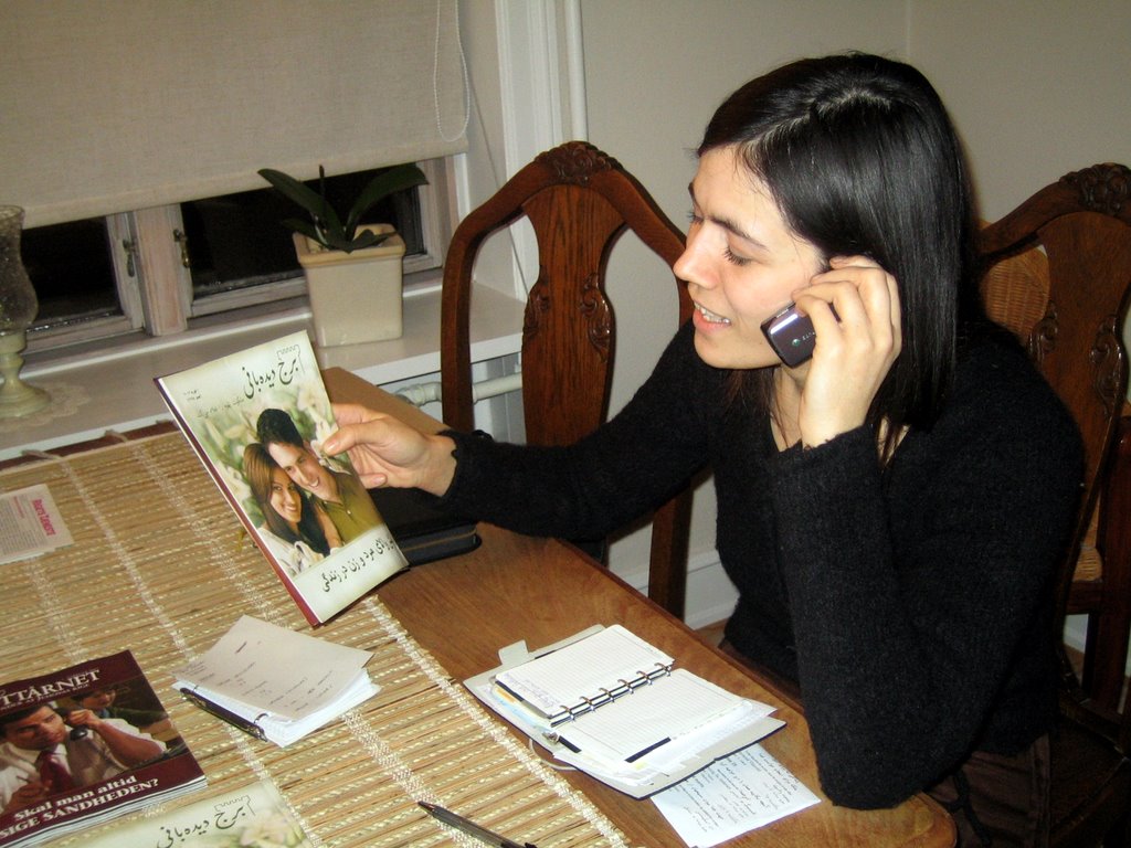 On the phone, and dinner with the Sobieckis