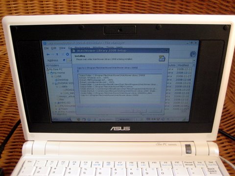 Trying to install Watchtower Library 2008 on an EEE PC