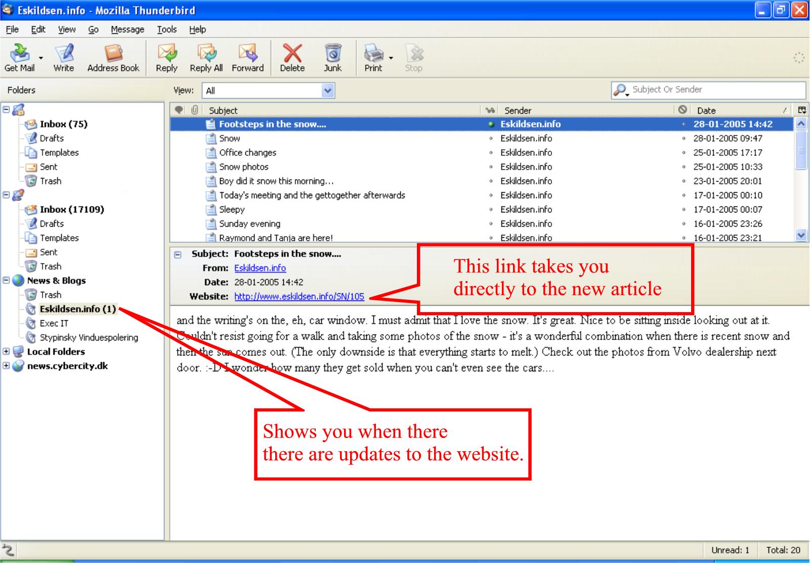 HOWTO add a RSS feed in Thunderbird